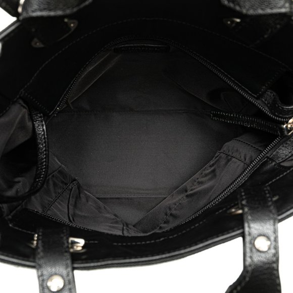 CHANEL Paris Biarritz PM Tote Bag Shoulder A34208 Black Leather Canvas Women's - Picture 4 of 8